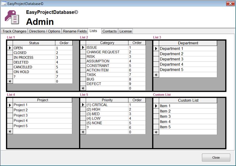 EasyProjectDatabase | Access Bug and Issue Tracking Project Database